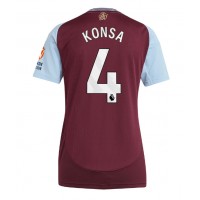 Echipament fotbal Aston Villa Ezri Konsa #4 Tricou Acasa 2024-25 pentru femei maneca scurta